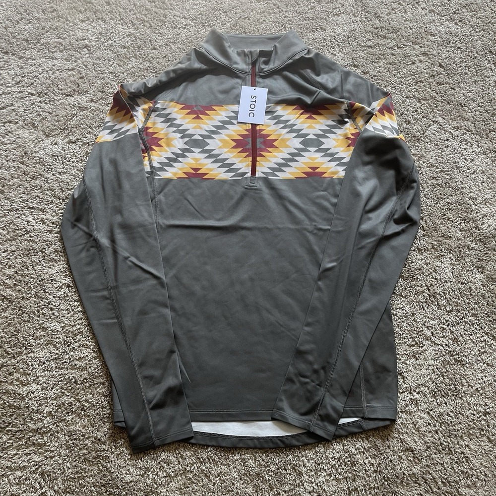 New Stoic 1/4 Zip Base layer Lightweight‎ Men's Medium Aztec Southwestern